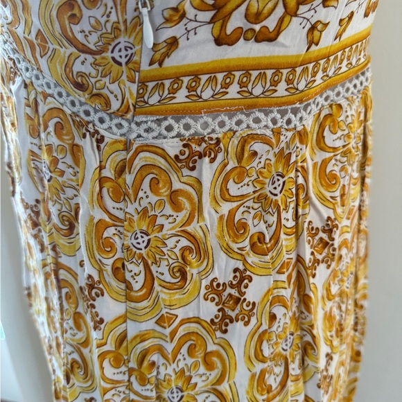 Long boho maxi dress high slit M - Picture 3 of 7